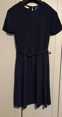 Seraphine Havi Pleated Navy Maternity Dress Size 10 New • £18