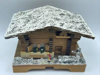 Vintage Cuendet Swiss Chalet Wooden MUSIC BOX Cottage ~ Lara’s Theme Dr. Zhivago • $12