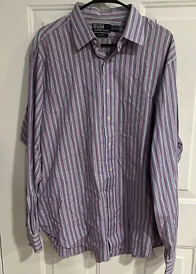 Polo Ralph Lauren Curham Button Down Shirt Size XL 17.5 Classic Fit • $15.69