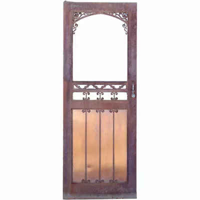 Vintage American Iron Copper & Glass Single Door From Historic Colorado Buildin • $1150