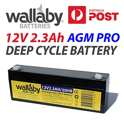 Wallaby AGM PRO 12V 2.3Ah AGM Battery SLA Deep Cycle Solar Camping Marine 4WD • $22.95