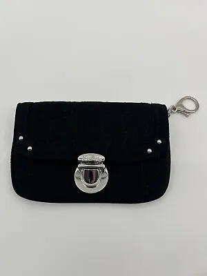 Vera Bradley ID/Keychain/Change Purse Slide Click Closure Black 6  X 4  • $13.95