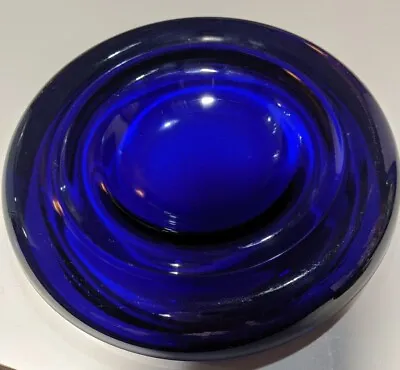 Enzo Mari Danese 1980 Milano Cobalt Glass Bowl/Ashtray • $459