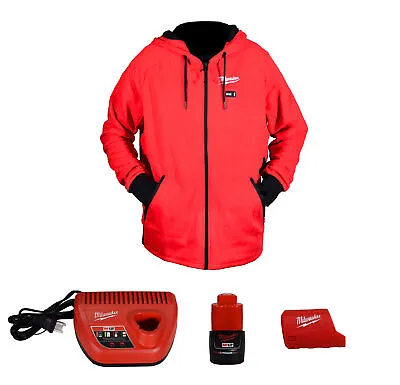 Milwaukee 306R-212X M12 12V Lithium-Ion Red Heated Jacket Hoodie Kit (XX-Large) • $189.99
