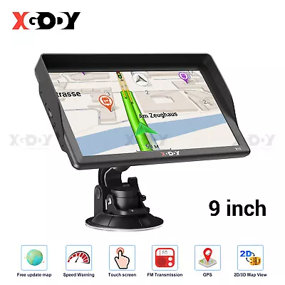 XGODY 9 Inch HGV LGV SAT NAV Truck Motorhome GPS Navigation UK Map W/ Sunshade • £67.29