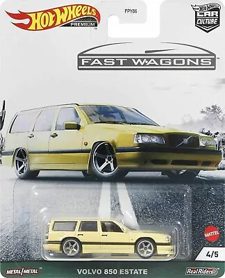 Hot Wheels 1:64 Car Culture Fast Wagons Volvo 850 Estate Yellow GRJ67 Model • $8.99