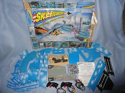 Vtg 1991 MARCHON SKY FIGHTERS Electric Air Combat System Slot Cars Set With CARS • $109.99