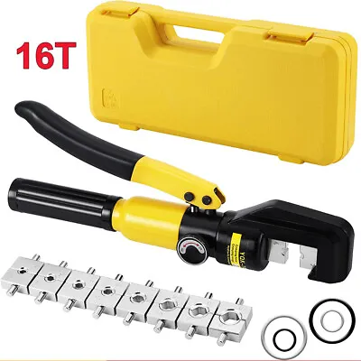 £29.89 • Buy 16 Ton Hydraulic Crimper Crimping Tool Dies Wire Battery Cable Hose Lug Terminal