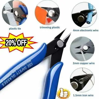 Mini Flush Side-Cutter Precision Shear Wire Snips Pliers Tool Cut Diagonal • $2.86