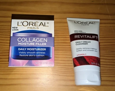 $14.95 • Buy L'Oreal Paris Collagen Moisture Filler 1.7 Oz. Wrinkles Cream + FREE FACE WASH