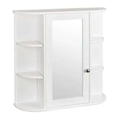 Bathroom Cabinet With Single Mirror Door Wall Mount Medicine Cabinet W/ Shelves • $50.89