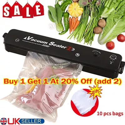 3In1 Portable Manual Vacuum Sealer Machine Food Dry Wet Vaccum Packing +110 Bags • £6.39