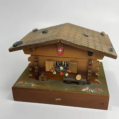 Vintage 1960s Swiss Musical Movement Switzerland Music Box Chalet Tested Works • $26.69