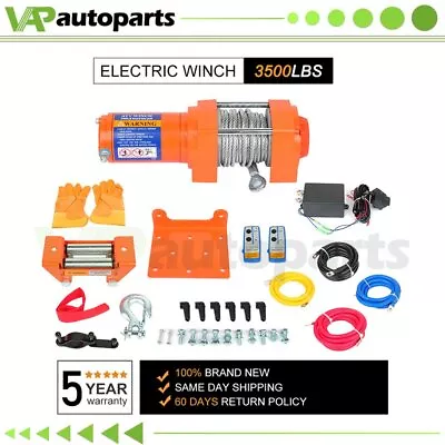 3500LBS 12V Truck Trailer Electric Winch ATV UTV Steel Cable W/ Wireless Remote • $87.99