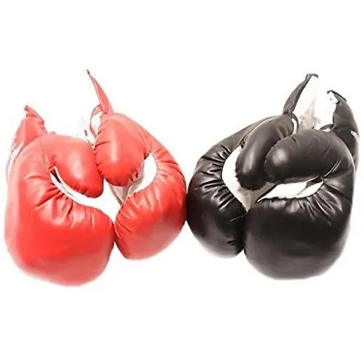 2 PAIRS KIDS 4 OZ BOXING GLOVES YOUTH PRACTICE TRAINING Faux Leather Red Black • $15.95