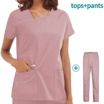 Summer Workwear Suits Womens Medical Nursing Uniforms Scrub Sets Jogging Pants • $13.29