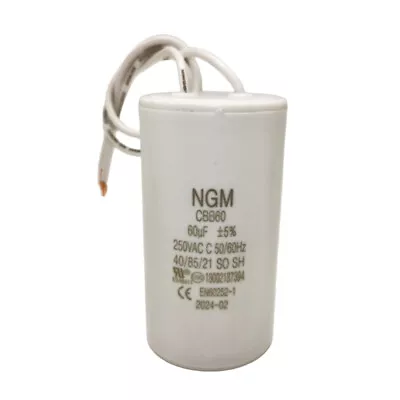 CBB60 Capacitor 250VAC 60UF MFD For Motor Run 2 Wires Metallized Polypropylene • $12.99