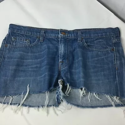 J Brand Booty Shorts Sz 29 Cut Off Medium Wash Distressed Faded Mid Raise  • $11.69