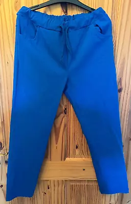 Made In Italy Magic Trousers/Pants Royal Blue - Best Fit 14/16/18 • £7.50