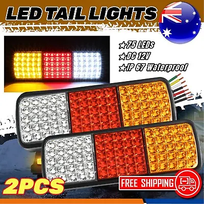 2PCS LED Tail Lights Stop Indicator Reverse 12V Ute Trailer Caravan Truck Boat • $35.69