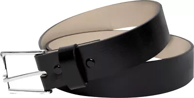 Black Leather Garrison Belt Bonded Heavy Duty Work Belt 1.25  Wide • $13.99