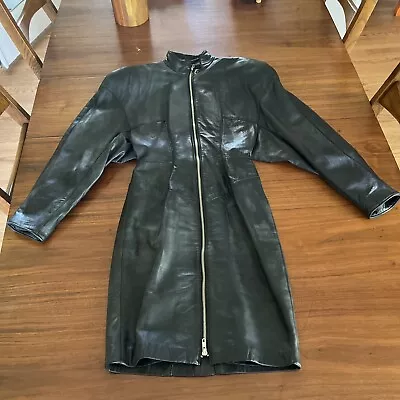 Vintage Michael Hoban Woman’s Leather Dress Full Zip Black Size Small Excellent • $99.99