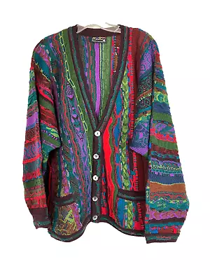 L Vintage Men's Coogi Cardigan Sweater Australia Mercerized • $149.99