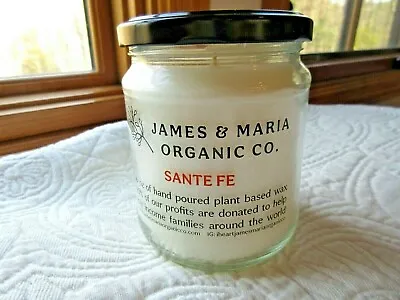 JAMES & MARIA ORGANIC CO. SANTA FE CANDLE 16 Oz. PLANT BASED WAX COTTON WICK • $27.50