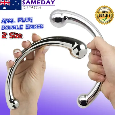 Big Stainless Steel Dildo Wand Vagina Anal Plug Butt Beads Plug Metal Sex Toy • $29.95