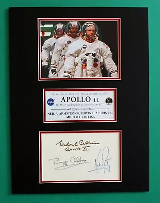 APOLLO 11 AUTOGRAPH Artistic Display Armstrong Aldrin Collins • $59.95