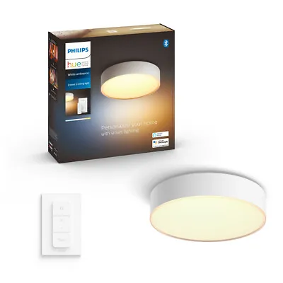 $184 • Buy Philips Hue White Ambiance Small Enrave Ceiling Light W/ Bluetooth Home Lighting