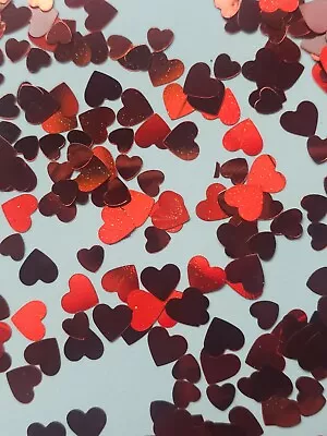 4 Grams /2 TSP  RED Heart Nail Glitter Sequin Valentine's Day 3mm & 5mm • $3.09