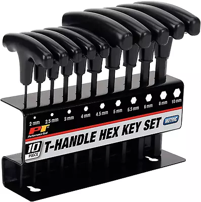 W80275 10-Piece Metric T-Handle Allen Wrench Set Long Arm Hex Key Wrench Set • $27.49