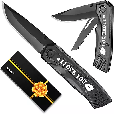 Valentines Day Unique Gifts For Boyfriend Him Husband - I LOVE YOU 2 In 1 Knife  • $9.09
