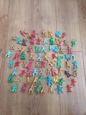 Vintage Cowboys And Indians Toy Soldiers Plastic Figures • £20