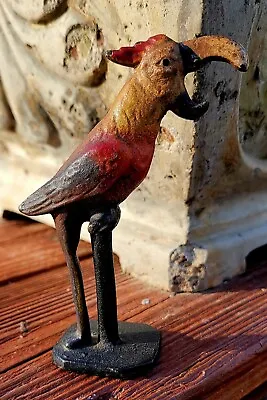 Antique Cast Iron Parrot Bottle Opener Original Paint Tiki Bar Vintage Bar • $34.95