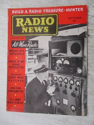 Radio News Magazine September 1938 Marine Op's Experiences 56mc Selector Vintage • $16.95