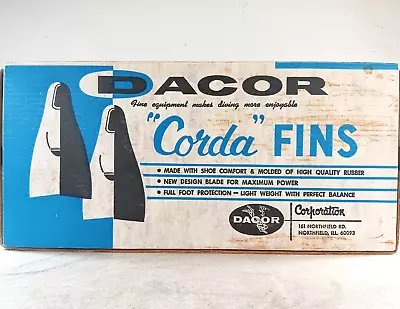 Dacor Corda Scuba Fins Size 6-7 Black Rubber Flippers Swim Diving Italy NOS • $31.49