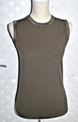 D. Exterior Italy Light Brown Sleeveless Stretch Wool Blend Knit Sweater NWT L • $22.45