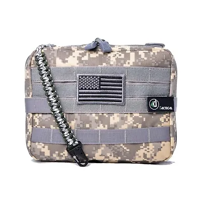 Large Tactical Molle Admin Pouch With Morale Patch And Paracord Tether Super HD • $16.95