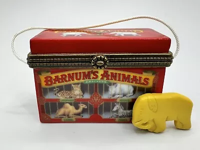 Barnum’s Animal Crackers Porcelain Hinged Trinket Box W/Elephant  Nabisco • $65
