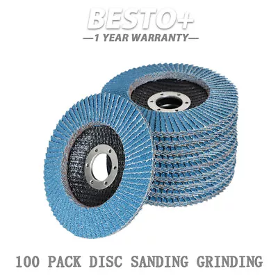 100 Pack Disc Sanding Grinding 4-1/2  X 7/8  40 Grit Premium Zirconia Flap • $56.06