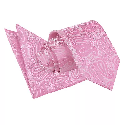 Mens Tie Hanky Set Woven Floral Paisley Classic Skinny Wedding Necktie By DQT • £10.99