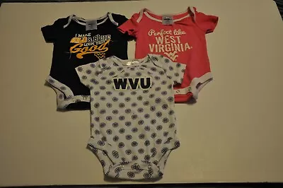 NWOT West Virginia Mountaineers Girls Bodysuit Baby Romper (6-9M) Creeper Infant • $9.99