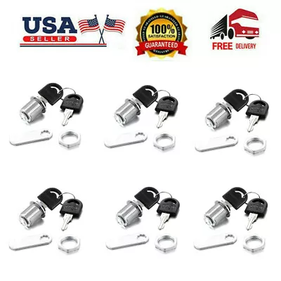 $13.73 • Buy 6 Set 20mm 7/8  RV Tubular Cam Lock Keyed Different Camper Trailer Door Cabinet