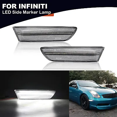 LED Turn Signal Side Marker Lights Left/Right Pair For 03-07 Infiniti G35 Coupe • $32.39