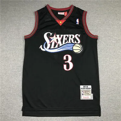 Retro Philadelphia 76ers #3 Allen Iverson Adults Basketball Jersey Stitched New- • £19.99