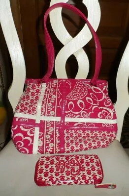 Vera Bradley Twirly Bird Pink Handbag And Frill Case • $24