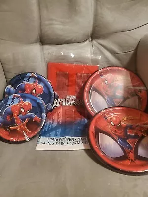 Marvel Spiderman Birthday Party Supplies: Plates Table Cover • $16