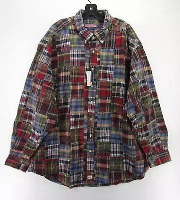 Vineyard Vines Shirt Men XXL Blue Murray Shirt Patchwork Madras Plaid Whale NEW • $58.99